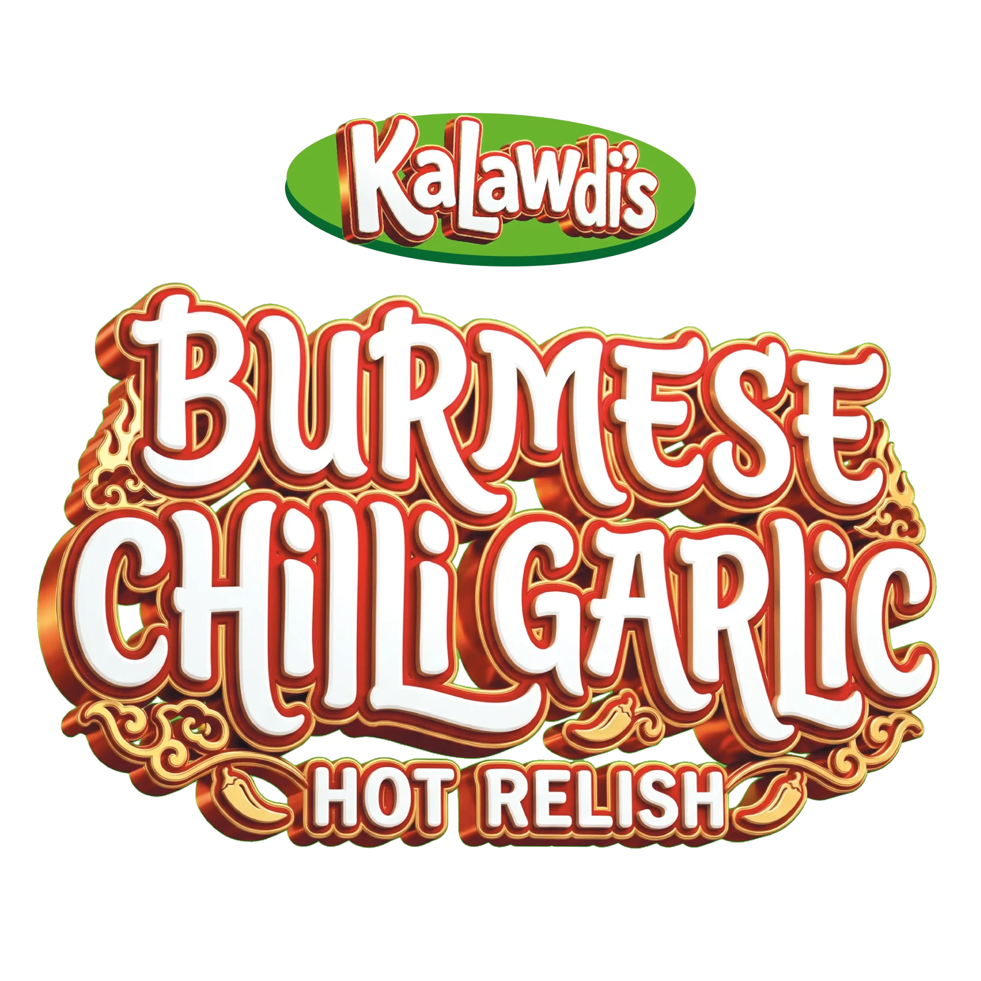 Kalawdi's Burmese Chili Garlic Hot Relish label art